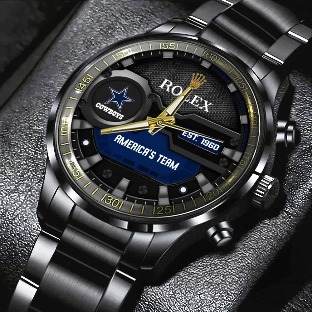 Dallas Cowboys America's Team Rolex Black Stainless Steel Watch