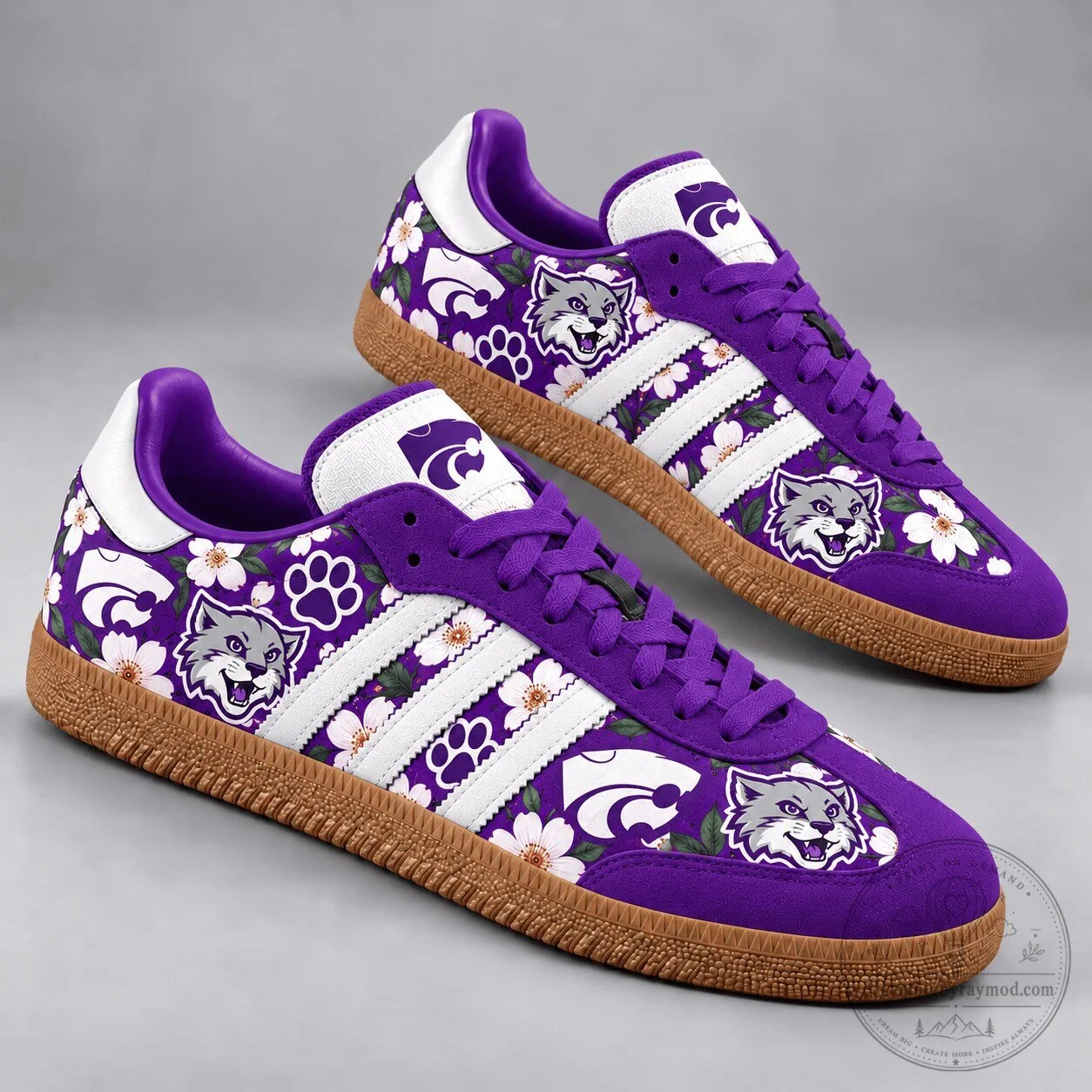 Kansas State Wildcats Blossom Mascot Purple Samba Shoes 1 Kansas State Wildcats Blossom Mascot Purple Samba Shoes