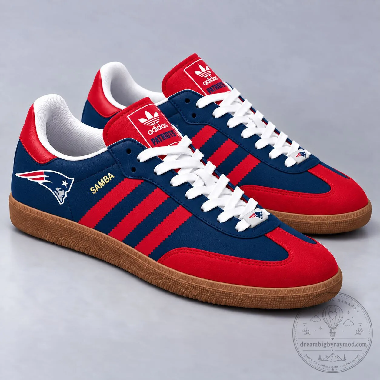 New England Patriots National Football League Samba-Inspired Low-Top Sneakers