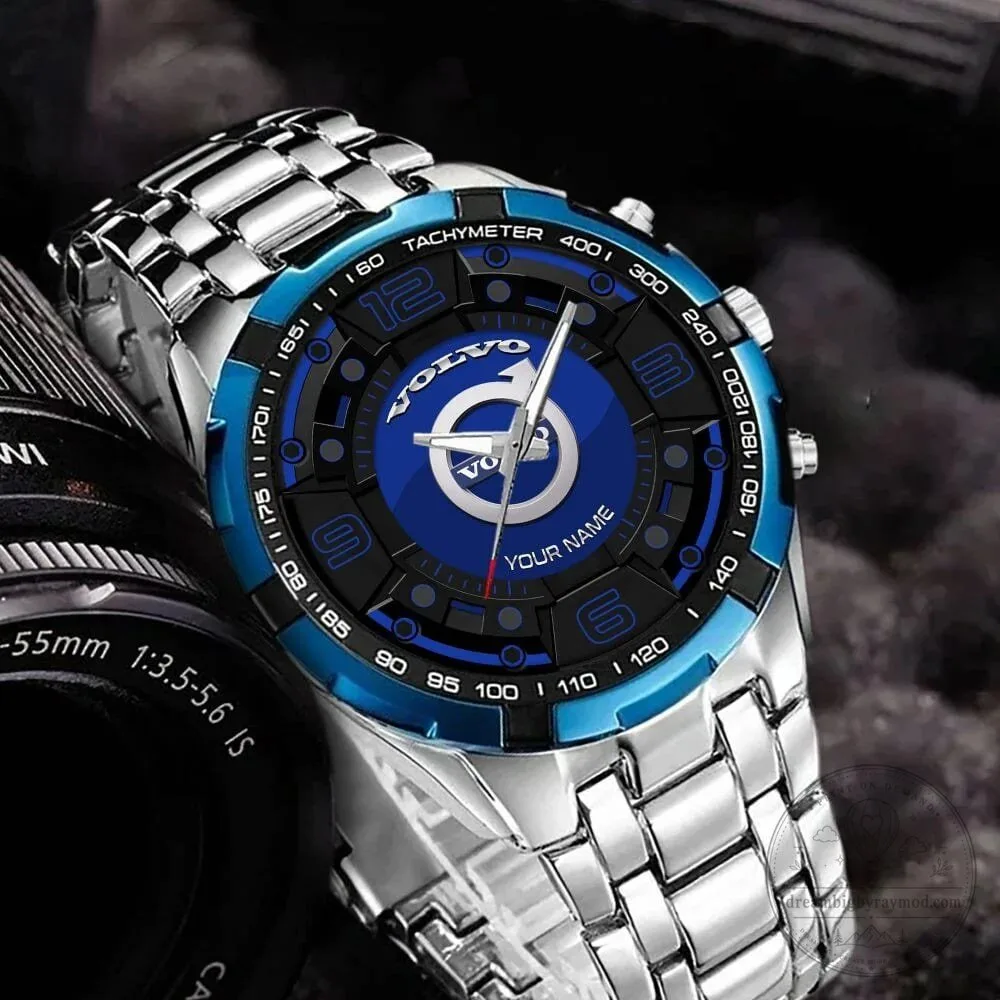 Volvo Custom Name Elegant Fashion Design Stainless Steel Watch