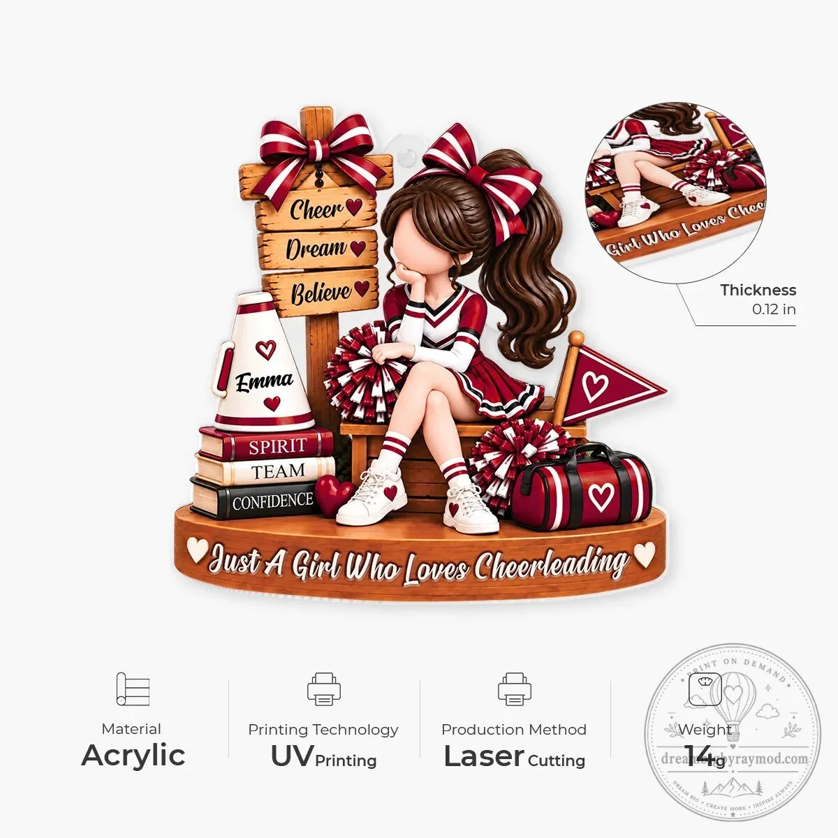Personalized Cheerleader Girl Christmas Tree Ornament 8 Personalized Cheerleader Girl Christmas Tree Ornament