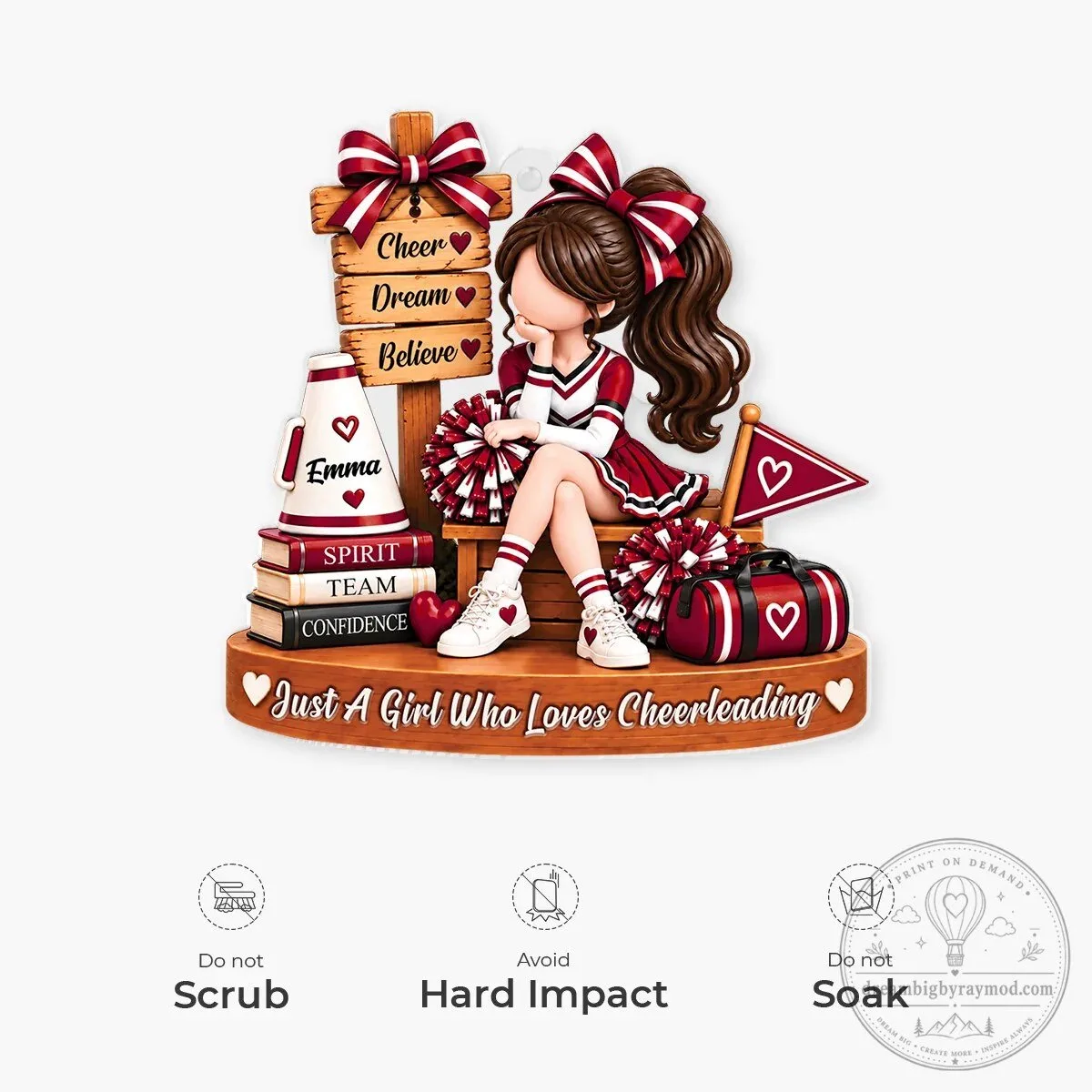 Personalized Cheerleader Girl Christmas Tree Ornament 10 Personalized Cheerleader Girl Christmas Tree Ornament