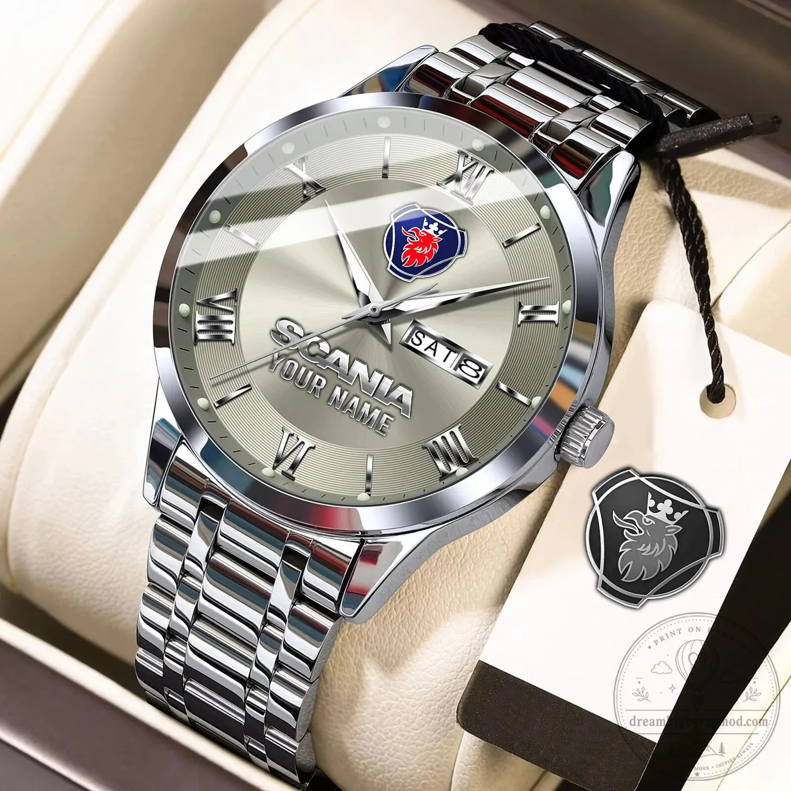 Scania Custom Name Elegant Fashion Design Men's Stainless Steel Watch