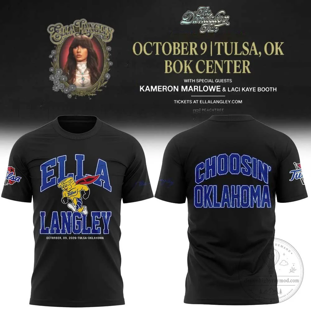 Ella Langley Tulsa Oklahoma Concert Choosin’ Oklahoma Black T-Shirt