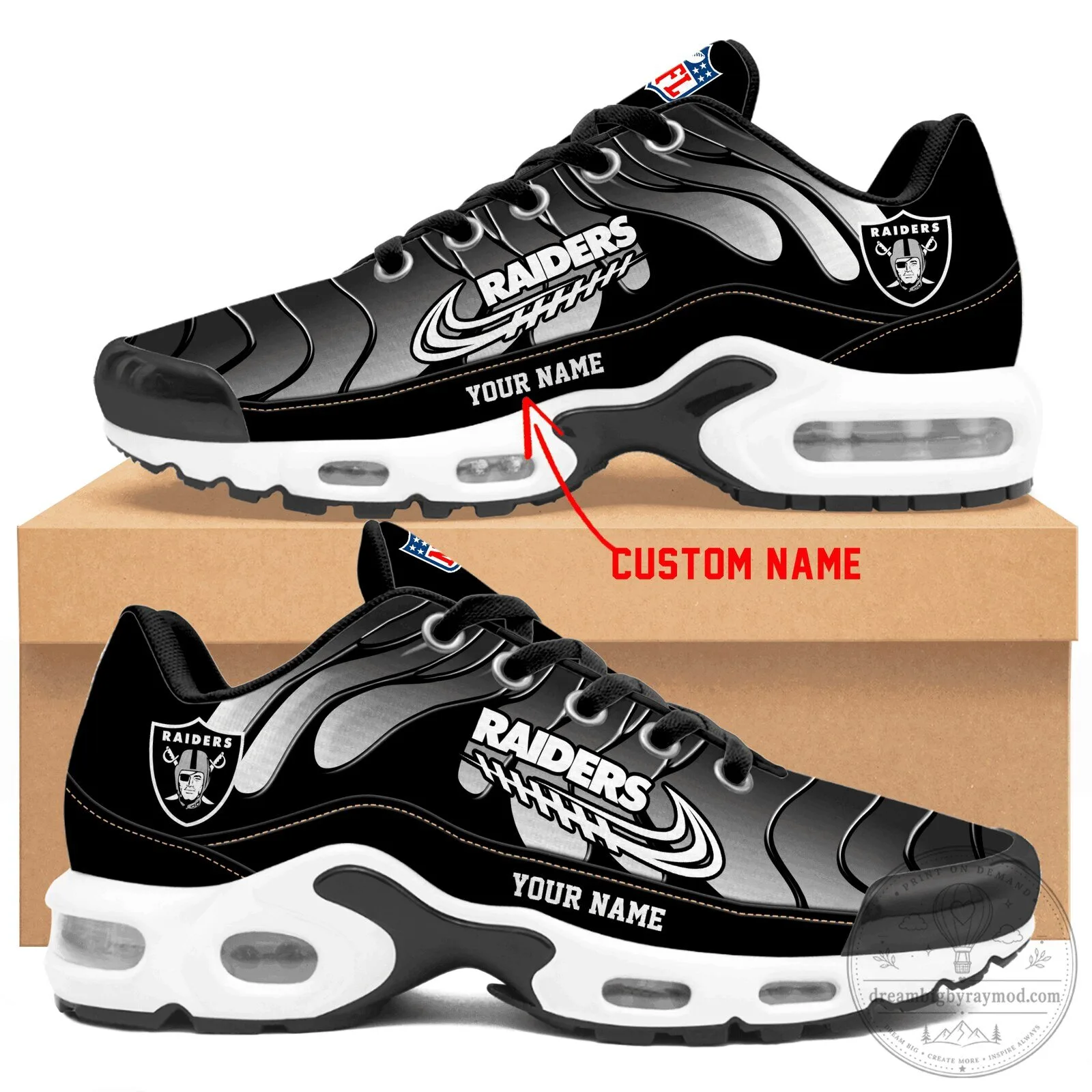 Las Vegas Raiders Personalized Air Max Running Shoes