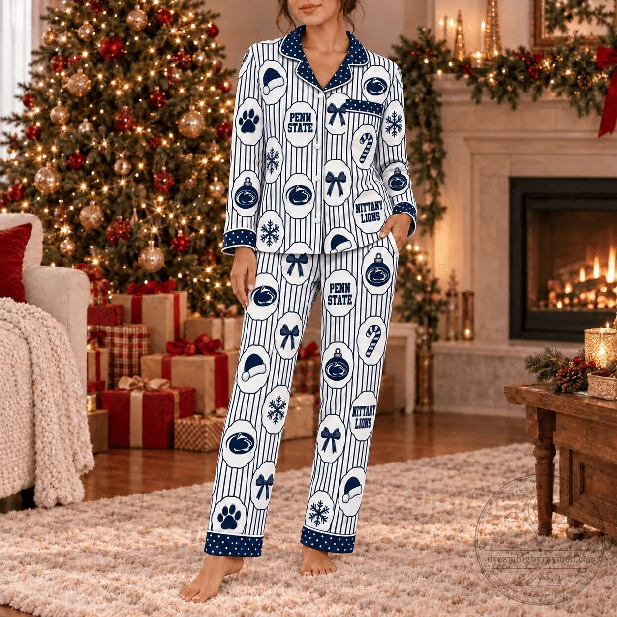 Penn State Nittany Lions Christmas Holiday Pajamas Set