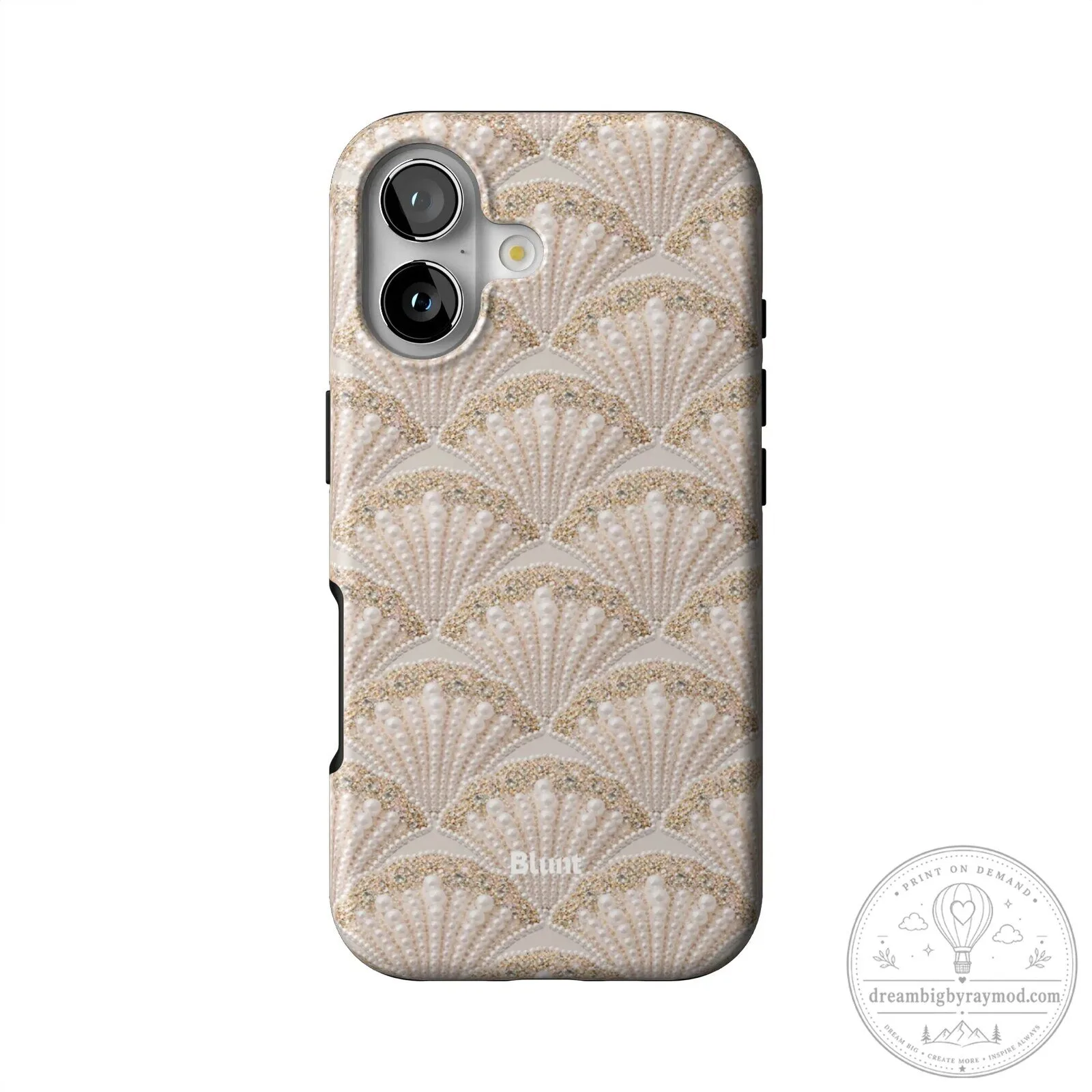 Elegant Pearl Scallop Pattern iPhone Case for Women